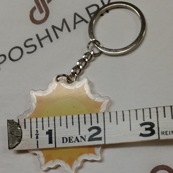 Hand Crafted Yellow Sun QR Closet Code Keyring Bag Charm - Picture 5 of 6